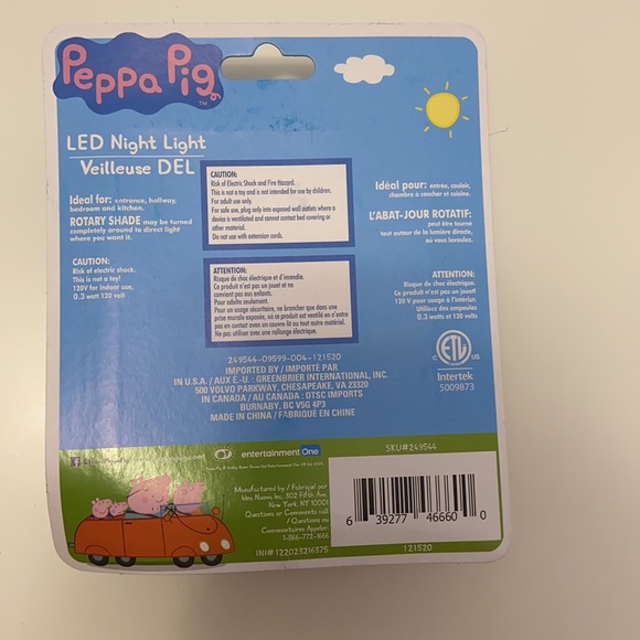 Peppa LED night light for kids w/ on & off switch - Picture 2 of 2